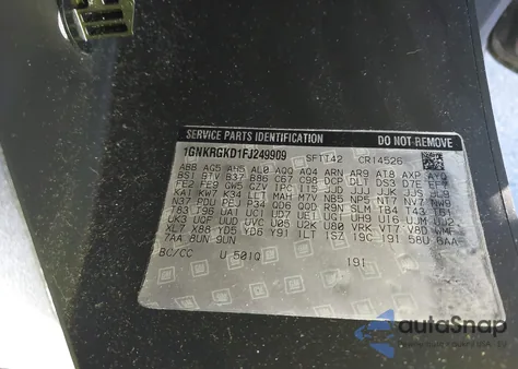 2015 Chevrolet Traverse 1Lt from USA, damaged, VIN 1GNKRGKD1FJ249909